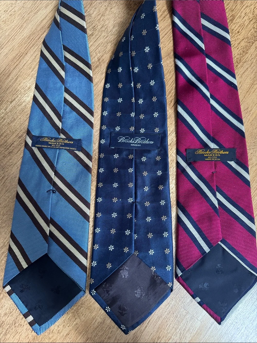 Brooks Brothers Classic Men's Blue Striped and Patterned Tie Set of 3 - Picture 2 of 6